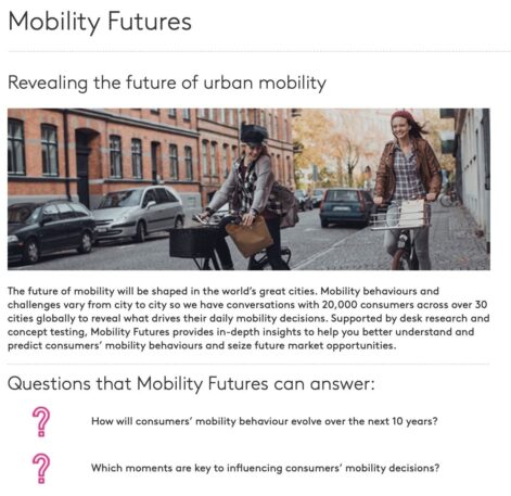 “Mobility Futures”, étude sur le présent et l’avenir de la mobilité urbaine…